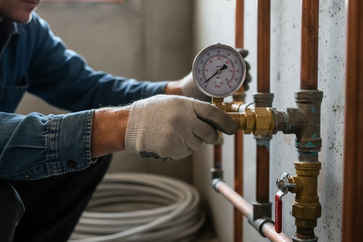 Pressure testing a repaired line during Water Line Repair in Washta
